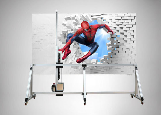 Mesin Cetak Lukisan Printer Inkjet Dinding Vertikal Kepala Ganda 3D untuk Seni Logam Keramik Kayu Kaca Kertas